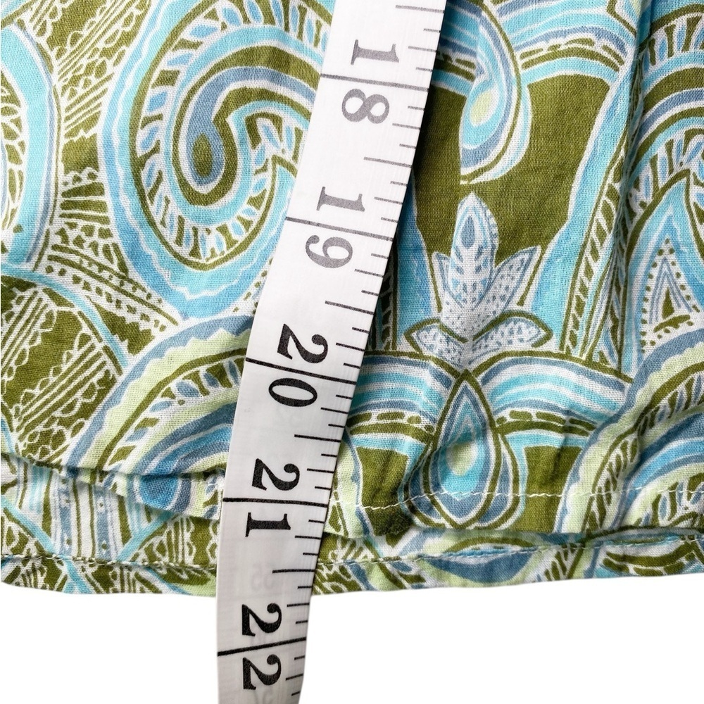 Dorothee Bis Paisley Print Green and Blue Women's Top - Picture 12 of 15